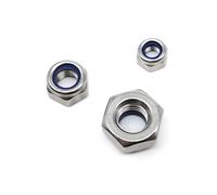 acero inoxidable nylon tuerca de bloqueo, Surtido de tuercas autoblocantes de nylon con rosca izquierda M4-M16 de acero inoxidable 304(2pcs M16)