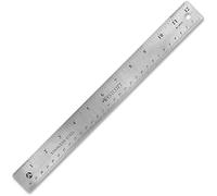 Acero inoxidable oficina regla con antideslizante Base de corcho, 12 "