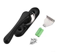 Acero inoxidable para cerradura de media luna para puertas correderas que ofrece uso bidireccional y alineación giratoria para una seguridad fiable de la ventana (1 negro)