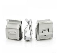 Acero inoxidable para clip de borde para gestión de cables solares fotovoltaicos, abrazadera de montaje de metal 304 compatible con cables de 4 esquinas de 2 núcleos de 2 x 4 mm², PAC (100 unidades)