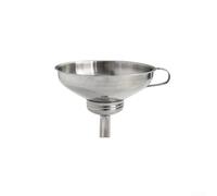 Acero inoxidable para embudo de boca ancha para aceite y vino - Embudo de llenado inoxidable con mango para cocina y bar - Herramienta de fundición duradera plateada 17 x 11 cm