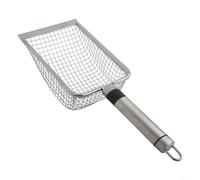 Acero inoxidable para tamiz de suelo con varios tamaños de malla y mango cómodo para jardín para cribar suelos y clasificación de desechos (5 mm)