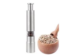 Acero inoxidable Pimienta Grinder - 304 Acero inoxidable Acrílico 2.7x15.3cm | Manual Pulgares Prensa Salt And Cumin Mill | Labor-Saving Multipurpose Kitchen Gadget For Camping Home Cooking And Food