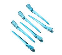 Acero Inoxidable Pinzas para Peluquería Azul 12 Piezas | Horquillas de Pato, Superficie Lisa Antideslizante, Sujetan Seguridad, para Ducha y Lavado Facial