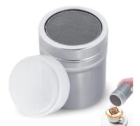 Acero inoxidable polvo azúcar pulverizador agitador con tapa de malla fina para harina, cacao, especias, 3 tamaños disponibles para hornear y condimentar