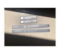 Acero Inoxidable Protector Umbral Puerta Coche para Hyundai Bayon 2021-2022 2023 2024 2025, Autoadhesivo Puerta Guardias del Borde Estribos Decoración Accesorios, 4 Piezas