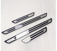 Acero Inoxidable Protector Umbral Puerta Coche para VW Caddy 5 (V) SB I 2020-2024, Autoadhesivo Puerta Guardias del Borde Estribos Decoración Accesorios, 4 Piezas,Black