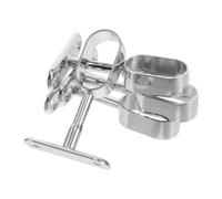 Acero Inoxidable Soporte para Barra de Armario 4 piezas 0,63 pulgadas | Montaje Superior Techo, Diseño Ovalado Abierto, Herrajes Incluidos para Guardar Prendas Pesadas