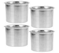 Acero Inoxidable Tarro de Condimentos 4 Piezas Redondo | Plata, Portátil Fácil Extracción, para Pimentón y Salsas, Uso Exterior