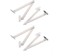 Acero inoxidable - Tirador de barra plegable para puerta izquierda/derecha, soporte de bisagra de soporte para armario, 2 unidades para puertas tatami, montaje lateral de acero, acabado plateado (2