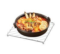 Acero inoxidable Trivet, Heat-Resistant Metal Dish Mat, Anti-Scalding Table Protector, Insulated Hot Pads, Square and Round for Cooking, Baking, Kitchen Use, Stainless Steel