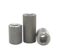 acero inoxidable, tuerca de conexión de rodillos r 1-2 piezas Tuercas de acoplamiento redondas moleteadas Acero inoxidable Plata M3-M16(M3 x 10 2pcs)