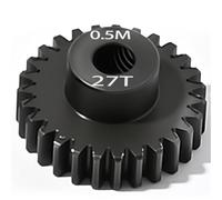 Acero M0.5 13T-27T - Piñón del motor del engranaje del motor, diámetro del agujero de 3.175 mm, piezas de actualización RC para coche RC (27T)
