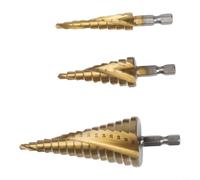 Acero multi del diseño de la broca del cono del tamaño alto del diseño espiral del paso con la capa Titanium para perforar agujeros en metal y madera (D)