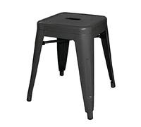 Acero Negro Bistro Baja Taburete - Color: Color Negro. Cantidad por Caja: 4.