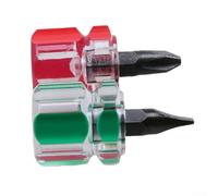 Acero para mini destornillador Kit Cruz Ranura 18mm Mango Acero para | Longitud total de 37 mm, mango de 18 mm, ideal para zonas confinadas, incluye puntas PH y SL, construcción de acero