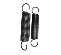 Acero para muelles, muelle de tensión con gancho, Diámetro del alambre 1.4mm, Diámetro exterior 10mm, Longitud 150mm, 2 piezas, Negro, 1.4x10x150mm