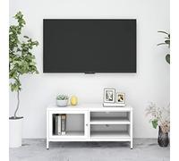 Acero resistente vidrio templado diseño clásico con estantes ajustables | Soporte para TV acero y vidrio templado blanco 90x30x44 cm mueble con puerta estante ajustable para salón y dormitorio