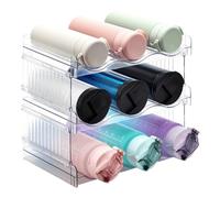 ACEROMT Botellero Apilable Organizador Botellas Pared Botellero Frigorifico Soporte para Botella Organizador de Cocina para Cocina, encimera, Armario, Oficina 3 Niveles 9 Botellas