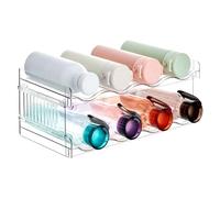 ACEROMT Portabotellas apilable para frigorífico, armario, despensa, soporte para botellas de agua para armarios de cocina, encimeras, frigoríficos, 2 unidades, cada estante tiene capacidad para 4