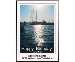 Aces and Eights: Widescreen TV: Greeting card: Merry Christmas