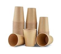 ACESA - Vasos de Café Desechables 400 uds | Vasos de Cartón 180 ml Reutilizables | Resistentes al Calor | Ecológicos y con Aislamiento Térmico | Uso Profesional