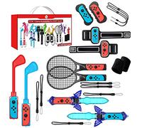 Aceshop 12 en 1 Switch Sports Paquete para Switch / Interruptor de Nintendo OLED Switch Sports Accesorios con raquetas de tenis palos de golf Skyward Sword correas para muñecas y piernas (12)