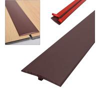 ACESOME Perfil de transición autoadhesivo, barra de transición para suelo de PVC blando, listones autoadhesivos, listones en forma de T, ancho de 5 cm para umbrales, azulejos, suelos de madera (marrón
