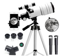 Acesome - Telescopio para niños y adultos, aumento de 15-150x, 70 mm, con soporte para teléfono móvil y lámina de filtro solar