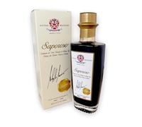 Acetaia Malpighi - Condimento al Vinagre Balsámico de Módena IGP Saporoso Sigillo Oro - 200 ml - Afinado 8 Años en Barricas de Roble - Sin Caramelo