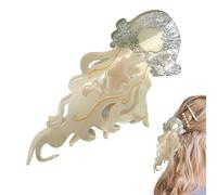 Acetate Claw Clip Jellyfish Shape, Hair Clips Sea Theme, 4.92 Inches Strong Hold Design and Stylish Grip, Hairpins for Wives Students Ladies, School Dance Wedding Family Photo Sessions