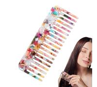 Acetate Hair Comb,Antistatic Marbled Small Travel Purse Hair Detangling Comb | Wide Tooth Comb Handmade Saw-Cut Polished Hair Detangler Comb for Women for Thick Hair Comb