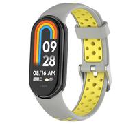 ACETCHS Correa para Xiaomi Mi Band 8 Pulsera, Coloridos Reloj Silicona Reemplazar Banda Pulsera para Xiaomi Mi Band 8 (Gris/Amarillo)