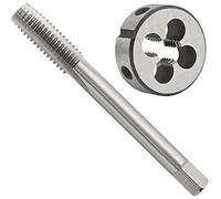 Aceteel M11 X 1.0 mano izquierda métrico grifo y matriz, M11 x 1mm HSS máquina roscar grifo y M11 x 1mm herramienta de aleación de acero redondo roscado troquel