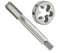Aceteel M18 X 1.75 Métrico Tap and Die Set, M18 x 1.75mm HSS Macho Roscado Macho y M18 x 1.75mm Herramienta de Aleación de Acero Redondo Roscado Die Mano Derecha