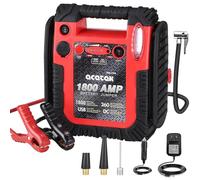 acetek - Arrancador de batería de coche de 1800 amperios con compresor de aire, inflador de neumáticos de 260 PSI, 20000 mAh, 12 V, potenciador automático de batería de plomo ácido (hasta 6 L de gas o