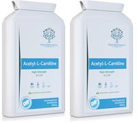Acetil-L-Carnitina 500 mg - ALCAR de alta potencia sin D-carnitina, favorece función cognitiva y mitocondrial, fabricado en Reino Unido, apto para veganos, 90 cápsulas (Paquete de 2)