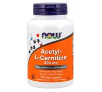 Acetil-L-carnitina 500 mg, 100 cápsulas vegetales Now Foods