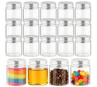 Acetiti 15 Piezas 50ml Mini Botellas de Cristal con Tapón de rosca de Aluminio, Pequeñas Frascos para Especias, cuentas, Fiesta, DIY, Regalos, Decoración