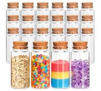 Acetiti 21 botellas pequeñas de vidrio de 60 ml con tapas de corcho, mini tarros vacíos de hechizos pequeños, botellas de poción en miniatura para manualidades, manualidades, decoración de boda