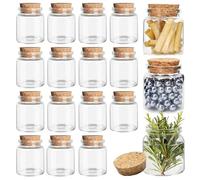 Acetiti 32 Piezas 50ml Botellas de Cristal, Mini Frascos de Vidrio con Tapón de Corcho, pequeño Botellas de Vidrio Vacías Especias Spell Jars para Regalos de Fiesta Manualidades Arte Decoración (32)