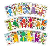 Acevegue 36 hojas de pegatinas de dinosaurio para niños, haz tus propias pegatinas de dinosaurio para hacer una cara, proyecto de bricolaje para niñas y niños, regalo de dinosaurio, juguete de