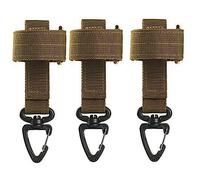 ACEXIER 3 llaveros tácticos para Exteriores, con Clip de Engranaje, Bolsa para cinturón, Llavero Equipamiento Diario Molle, Guantes de cincha, Soporte de Cuerda, Gancho Militar Molle (Tan)