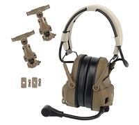 ACEXIER Auriculares Tácticos Militares Caza Tiro Reducción de Ruido Auriculares para Ops Core ARC y Wendy M-LOK Casco Montado en la Cabeza Doble Uso (Tan)