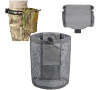 ACEXIER Bolsillo de Red Plegable Enrollable Tactical Recycle MOLLE Mesh Dump Pouch Magazine Equipo Militar Caza al Aire Libre (Grey)