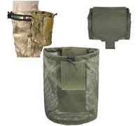 ACEXIER Bolsillo de Red Plegable Enrollable Tactical Recycle MOLLE Mesh Dump Pouch Magazine Equipo Militar Caza al Aire Libre (Green)