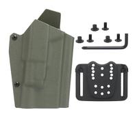 ACEXIER Funda táctica de Kydex para G1ock 17/19/19X/45 Funda para Pistola de Airsoft con Linterna G-300 y Sistema de Bloqueo QLS 19 22 (Green)