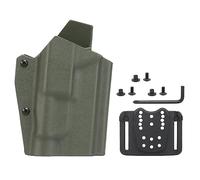 ACEXIER Kydex Funda Táctica Ligera para Glock17/19/19X/45 con TLR-1 Linterna Pistola Funda De Liberación Rápida QLS Kit Airsoft Gear (Green)