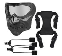 ACEXIER Máscara táctica para Airsoft, Paintball, Tiro, Juego de Guerra, máscara Protectora para Fiesta de Halloween, Cosplay, Accesorio de Caballero Nocturno (Black)