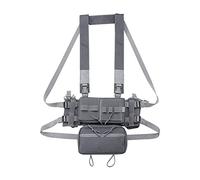 ACEXIER MK3 Pecho táctico Rig Mini Airsoft Caza MOLLE deber chaleco al aire libre militar de combate chaleco portador de pecho con la bolsa de la revista (Gray)
